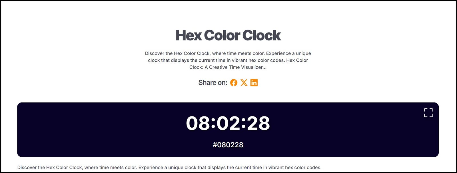 Hex Color Clock